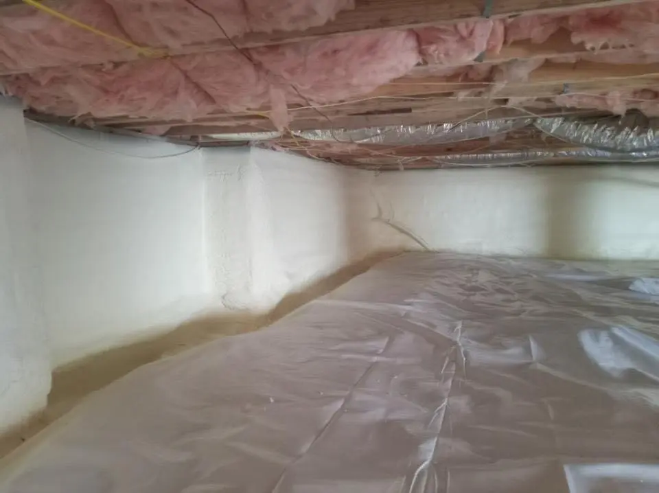 Crawl space encapsulation with closed-cell spray foam for Attic Insulation in Sandston